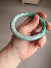 Load image into Gallery viewer, 58.2mm certified Type A 100% Natural sunny green round cut Jadeite Jade bangle BS87-9880
