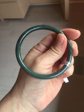Load image into Gallery viewer, 59mm Certified Type A 100% Natural light green/blue/gray Guatemala slim round cut Jadeite bangle BP206-1034
