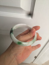 Load image into Gallery viewer, 60mm certified 100% natural type A green white  jadeite jade bangle AY75-1734
