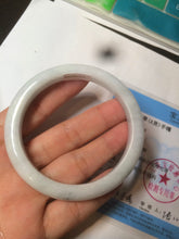 Load image into Gallery viewer, 57mm certified 100% natural light green/white jadeite jade bangle AX81-0308
