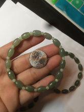 Load image into Gallery viewer, 100% natural  type A oily dark green olive +round jadeite jade bead  bracelet AT91
