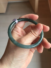 Load image into Gallery viewer, 57.3mm Certified Type A 100% Natural light green/blue/gray Guatemala slim round cut Jadeite bangle BP204-1007
