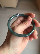 Load image into Gallery viewer, 57.3mm Certified Type A 100% Natural light green/blue/gray Guatemala slim round cut Jadeite bangle BP204-1007
