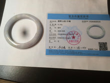 Load image into Gallery viewer, 53.5mm certified Type A 100% Natural light purple/white Jadeite Jade bangle AX82-0310
