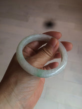 Load image into Gallery viewer, 52.5 mm Certified Type A 100% Natural sunny green/white Jadeite jade bangle m97-5059
