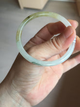 Load image into Gallery viewer, 51mm certified 100% natural type A icy watery light yellow/green/white slim oval round cut jadeite jade bangle AD104-8093
