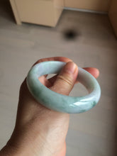 Load image into Gallery viewer, 56.2mm certified Type A 100% Natural green/purple chubby Jadeite Jade bangle AY73-5917
