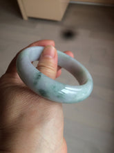 Load image into Gallery viewer, 56.2mm certified Type A 100% Natural green/purple chubby Jadeite Jade bangle AY73-5917
