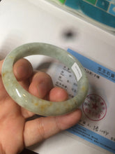 Load image into Gallery viewer, 54.4mm Certified 100% natural Type A light green/yellow jadeite jade bangle m98-6150
