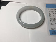 Load image into Gallery viewer, 47mm certified 100% natural Type A icy watery light green white oval jadeite jade bangle AU43-8151
