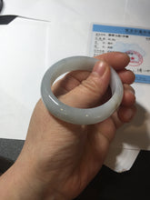 Load image into Gallery viewer, 47mm certified 100% natural Type A icy watery light green white oval jadeite jade bangle AU43-8151
