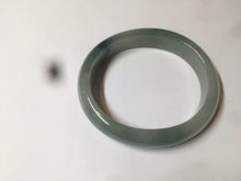 Load image into Gallery viewer, 49mm Certified Type A 100% Natural dark green/gray oval Jadeite Jade bangle AX4-2872
