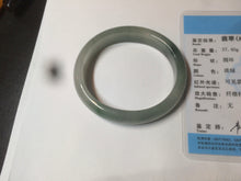 Load image into Gallery viewer, 49mm Certified Type A 100% Natural dark green/gray oval Jadeite Jade bangle AX4-2872
