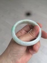 Load image into Gallery viewer, 卖了49mm certified 100% natural Type A sunny green/white oval jadeite jade bangle D108-7736
