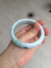 Load image into Gallery viewer, 56.2mm certified Type A 100% Natural green/purple chubby Jadeite Jade bangle AY73-5917
