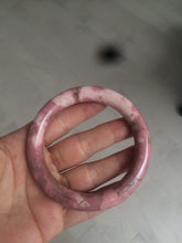 Load image into Gallery viewer, 58mm 100% natural rose pink round cut rose stone (Rhodonite)bangle sy4
