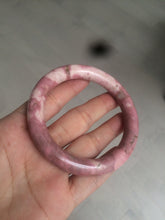 Load image into Gallery viewer, 58mm 100% natural rose pink round cut rose stone (Rhodonite)bangle sy4

