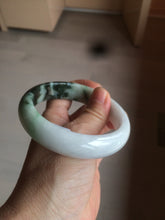 Load image into Gallery viewer, 60mm certified 100% natural type A dark green white  jadeite jade bangle AY72-1724
