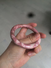 Load image into Gallery viewer, 58mm 100% natural rose pink round cut rose stone (Rhodonite)bangle sy4
