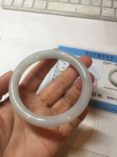 Load image into Gallery viewer, 56.5mm Certified Type A 100% Natural light green/purple/white round cut Jadeite bangle PD105-4910
