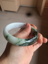 Load image into Gallery viewer, 60mm certified 100% natural type A dark green white  jadeite jade bangle AY72-1724
