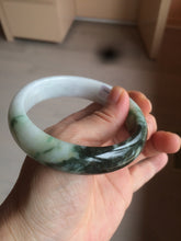 Load image into Gallery viewer, 60mm certified 100% natural type A dark green white  jadeite jade bangle AY72-1724
