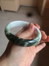 Load image into Gallery viewer, 60mm certified 100% natural type A dark green white  jadeite jade bangle AY72-1724
