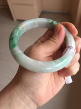 Load image into Gallery viewer, 60.5mm certified Type A 100% Natural light green sunny green light purple Jadeite Jade bangle BK140-5278
