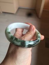 Load image into Gallery viewer, 60mm certified 100% natural type A dark green white  jadeite jade bangle AY72-1724
