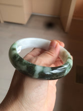 Load image into Gallery viewer, 60mm certified 100% natural type A dark green white  jadeite jade bangle AY72-1724
