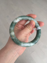 Load image into Gallery viewer, 59.5mm certified Type A 100% Natural dark green brown chubby round cut Jadeite Jade bangle BK141-5309
