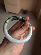 Load image into Gallery viewer, 60mm certified 100% natural type A dark green white  jadeite jade bangle AY72-1724
