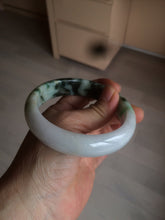 Load image into Gallery viewer, 60mm certified 100% natural type A dark green white  jadeite jade bangle AY72-1724
