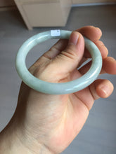 Load image into Gallery viewer, 55mm Certified Type A 100% Natural light green round cut Jadeite Jade bangle F140-8162
