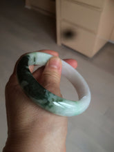 Load image into Gallery viewer, 60mm certified 100% natural type A dark green white  jadeite jade bangle AY72-1724
