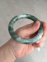 Load image into Gallery viewer, 59.5mm certified Type A 100% Natural dark green brown chubby round cut Jadeite Jade bangle BK141-5309
