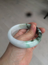 Load image into Gallery viewer, 60mm certified 100% natural type A dark green white  jadeite jade bangle AY72-1724
