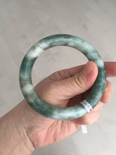 Load image into Gallery viewer, 59.5mm certified Type A 100% Natural dark green brown chubby round cut Jadeite Jade bangle BK141-5309
