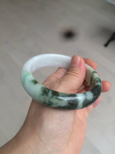 Load image into Gallery viewer, 60mm certified 100% natural type A dark green white  jadeite jade bangle AY72-1724
