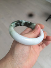 Load image into Gallery viewer, 60mm certified 100% natural type A dark green white  jadeite jade bangle AY72-1724
