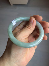 Load image into Gallery viewer, 54.5mm Certified Type A 100% Natural light green round cut Jadeite Jade bangle F139-8172
