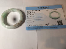 Load image into Gallery viewer, 55.8mm certified 100% natural Type A sunny green/white/brown jadeite jade bangle Y137-3334
