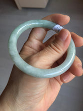 Load image into Gallery viewer, 54.5mm Certified Type A 100% Natural light green round cut Jadeite Jade bangle F139-8172
