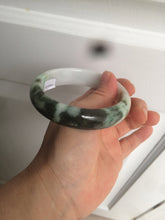 Load image into Gallery viewer, 60mm certified 100% natural type A dark green white  jadeite jade bangle AY72-1724
