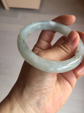 Load image into Gallery viewer, 56.5mm 100% natural type A icy watery light green/brown/black seaweed jadeite jade bangle Q139-5250
