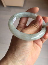 Load image into Gallery viewer, 56.5mm 100% natural type A icy watery light green/brown/black seaweed jadeite jade bangle Q139-5250
