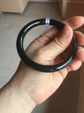 Load image into Gallery viewer, 58.5mm 100% Natural dark green/black meteorite Stellar Night sky round cut nephrite bangle HF105-8794
