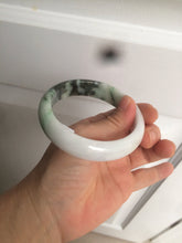 Load image into Gallery viewer, 60mm certified 100% natural type A dark green white  jadeite jade bangle AY72-1724
