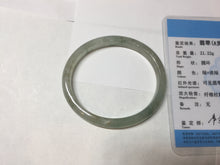 Load image into Gallery viewer, 52mm Certified Type A 100% Natural icy watery light green/dark green/black oval Jadeite bangle PD108-8546
