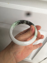 Load image into Gallery viewer, 60mm certified 100% natural type A dark green white  jadeite jade bangle AY72-1724
